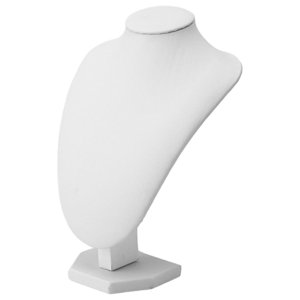 Ioensy - Collar Cadena Joyería Busto Tiendas Minoristas Tienda Collar Soporte De Exhibición Soporte Blanco Pu 21X15Cm