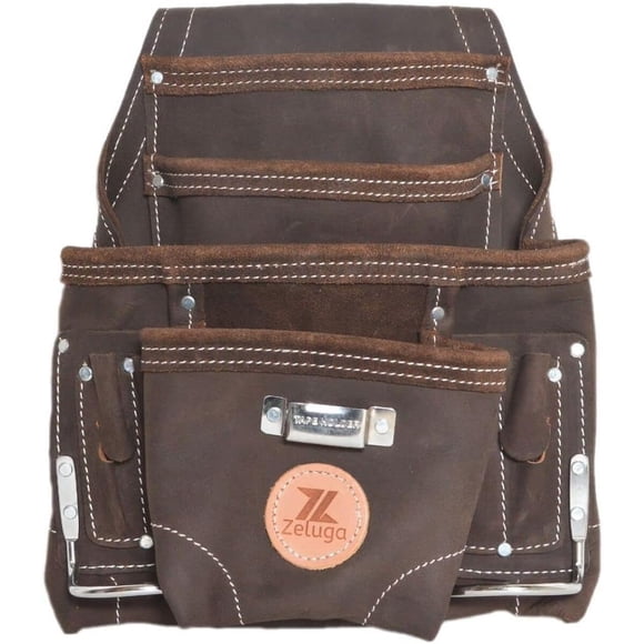 Bolso Herramientas Cuero Zeluga 20148 10 Bolsillos Oil Tan