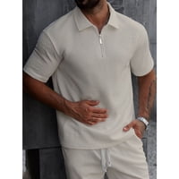 Likeshop - Polera Hombre Manga Corta Textura Suave Cierre Tendencia 0273