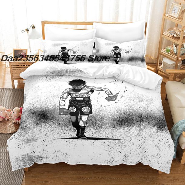 v755 Bed Sheets Hajime No Ippo Bedding Set Single Twin Full Queen King Size Bed Set Aldult Kid Bedroom Duvetcover Sets Anime Bed Sheet Set 3-Piece Bedding Set (1 Duvet Cover + 2 Pillow Shams) Bed Shee
