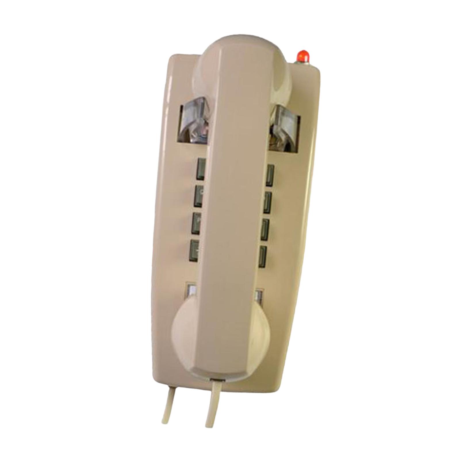 Magideal - Teléfono De Pared Auricular Control De Volumen Con Indicador Teléfono Fijo De Pared Teléfono Montado En La Pared Para Sala De Estar Cocina Aeropuerto Amarillo Beis