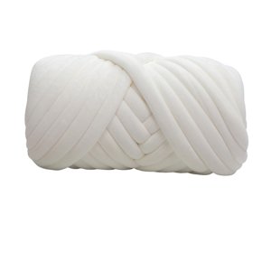 Magideal - Hilo Grueso De Terciopelo De 500G Para Tejer Alfombra De Diy, Hilo Tubular Jumbo Suave Para Proyectos De Macramé, Tapiz, Alfombras, Ganchill , Blanco