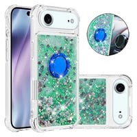 Foxdock Funda Glitter Líquida Para Iphone 17 Air Con Anillo Brillante, Tpu Antichoques Y Esquinas Reforzadas, Soporte