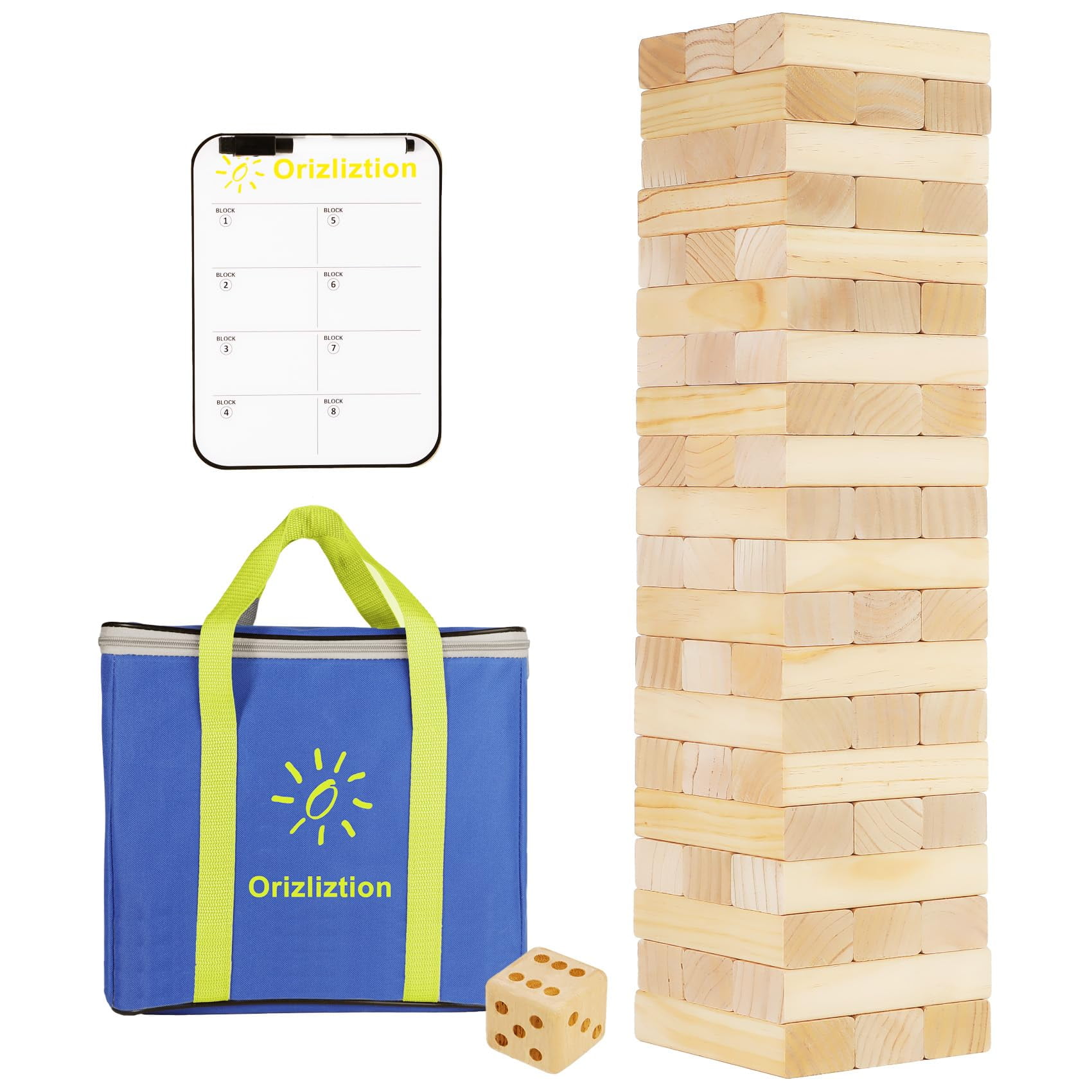 Giant Tumbling Tower Game Orizliztion Outdoor, 3.5 Pies, 60 Unidades