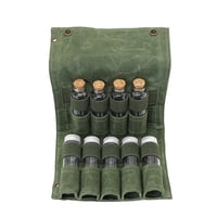 Xusx111 - Kit De Especias De Camping Con 9 Especias Jar Canvas Travel Seasoning Contenedor, Bolsa Portátil De Especias Para Viajar (Green Militario)