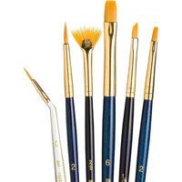 Set 6 Pinceles Princeton Mango Corto Pelo Taklon Dorado