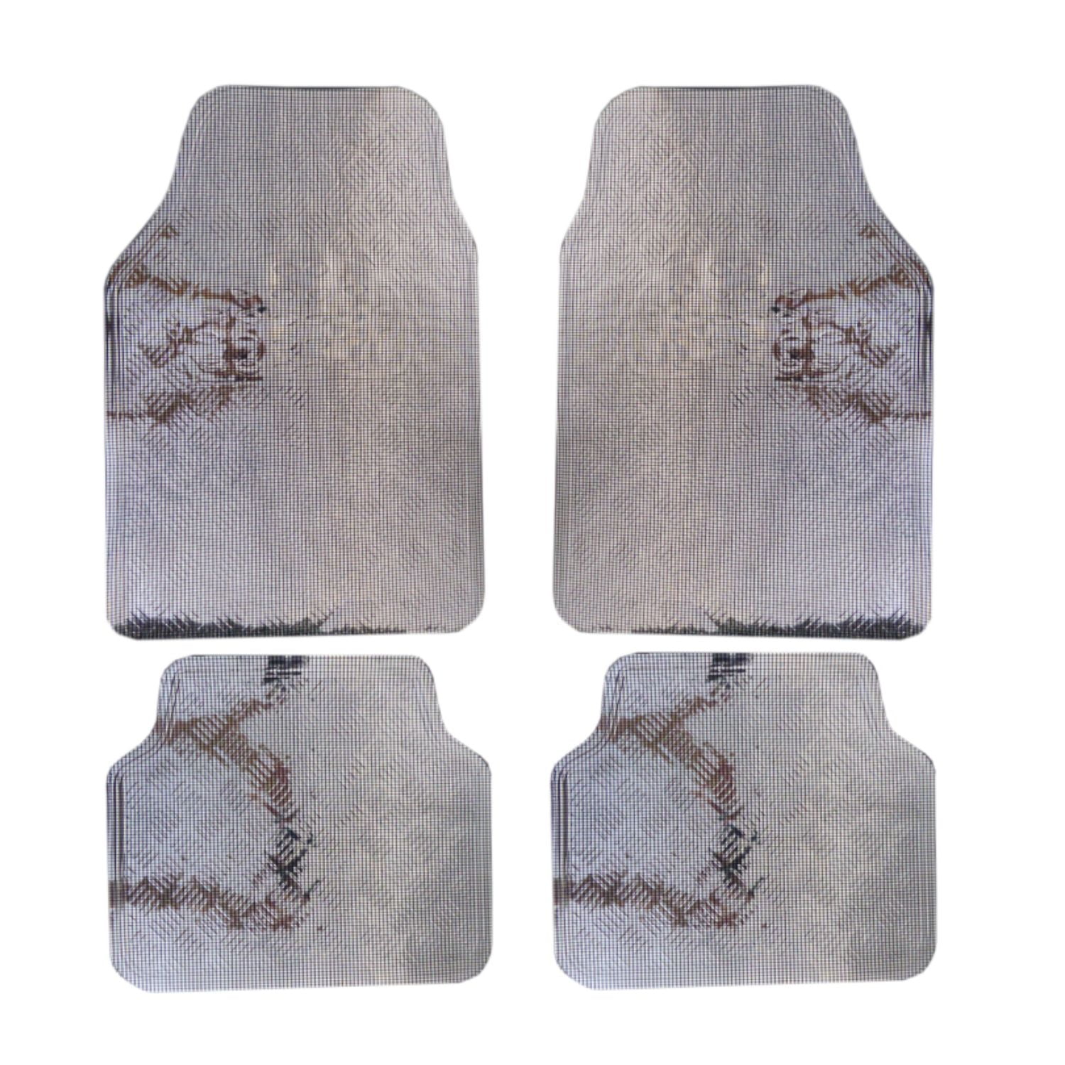 Importclick - Alfombra Auto Goma Tuning 4 Piezas Negro Carbón