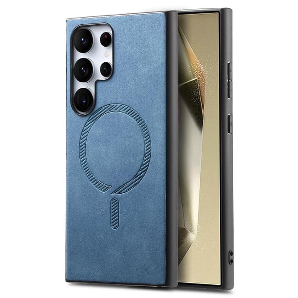 Magnetic Slim Case for Samsung Galaxy S24 Ultra with Camera Guard & Anti-Scratch Back Blue