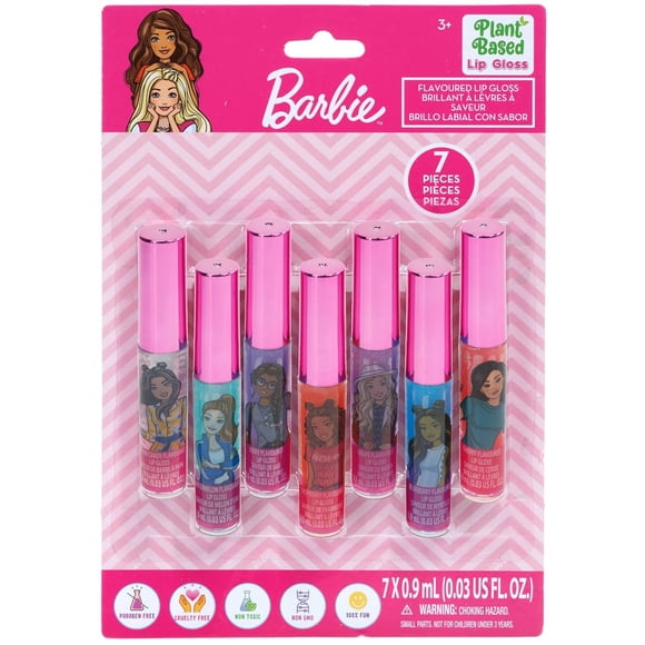 Set de maquillaje Townley Girl Barbie Movie, 7 piezas, brillo de labios vegano