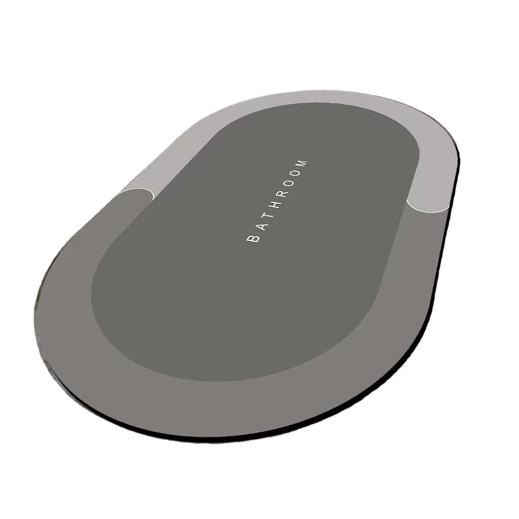 Magideal - Alfombrilla De De Diatomita, Suave Y Cómoda, Superabsorción De Agua, Antideslizante, De Secado Para Alfombra De De , Alfombras , Gris Ovalado L Ovalada Gris L