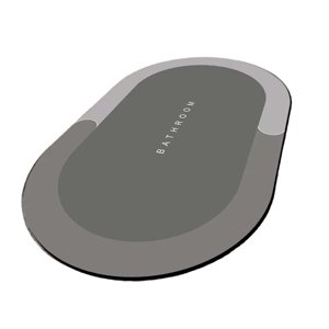 Magideal - Alfombrilla De De Diatomita, Suave Y Cómoda, Superabsorción De Agua, Antideslizante, De Secado Para Alfombra De De , Alfombras , Ovalada Gris M