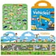 thumbnail image 2 of Libros autoadhesivos reutilizables Yowlieu para niños con 4 juegos: vehículo, granja, dinosaurio y zoológico, 2 of 7
