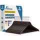 thumbnail image 1 of Perchas de madera para ropa Lifemaster con gancho giratorio de 360°, paquete de 5, 1 of 7