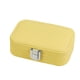 thumbnail image 3 of Organizador de joyas de viaje, almacenamiento de cuero PU, caja de almacenamiento de joyas portátil, caja de joyería pequeña para anillos, pendientes, Amarillo, 3 of 5