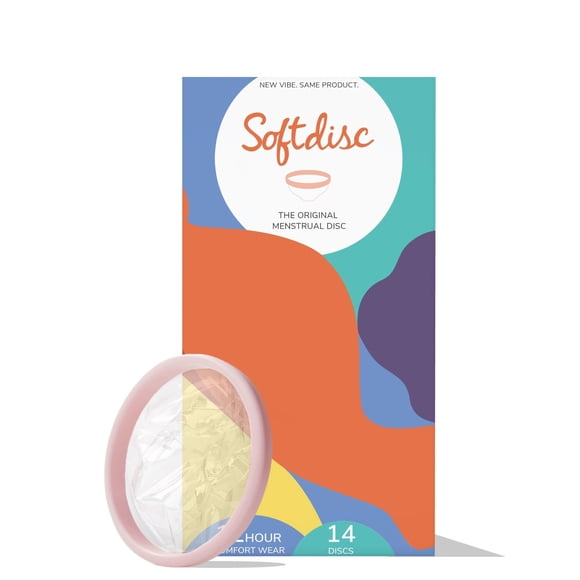 Discos menstruales Softcup Softdisc, capacidad de 14 unidades, 15 ml x 3