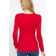 thumbnail image 3 of Saronite Top Térmico Básico de Punto Acanalado con Cuello Redondo y Manga Larga, Rojo (para Mujer), 3 of 4