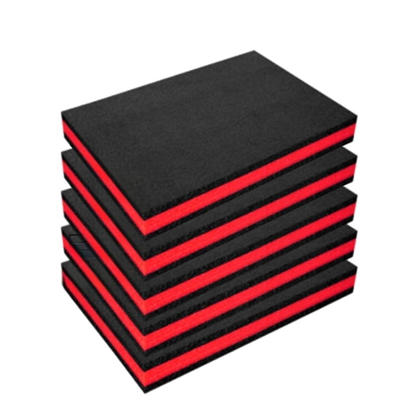 Paquete de 5 insertos de espuma para caja de herramientas, lámina de poliuretano antideslizante, fáciles de usar, almohadillas de espuma prácticas par 50x30x5CM