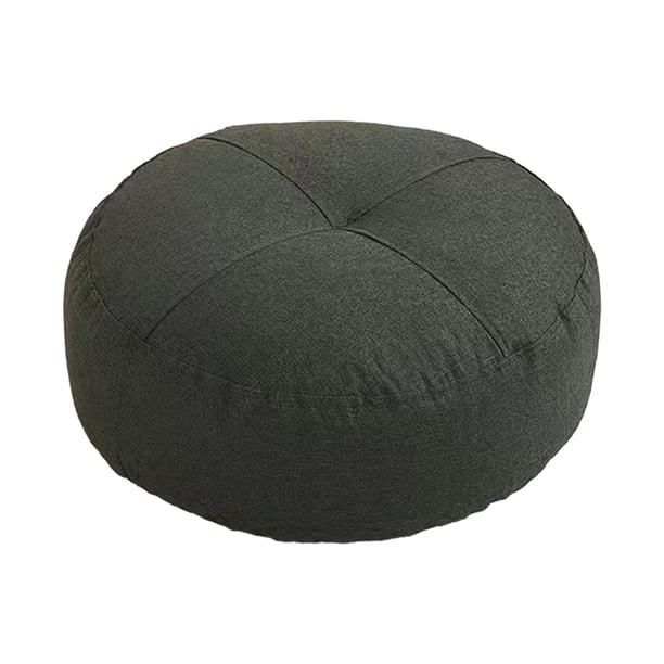 Cojín de suelo redondo para asiento, cojín de meditación pequeño de primera calidad, almohada de suelo para meditación para yoga, sofá, cama, dormitor Gris oscuro