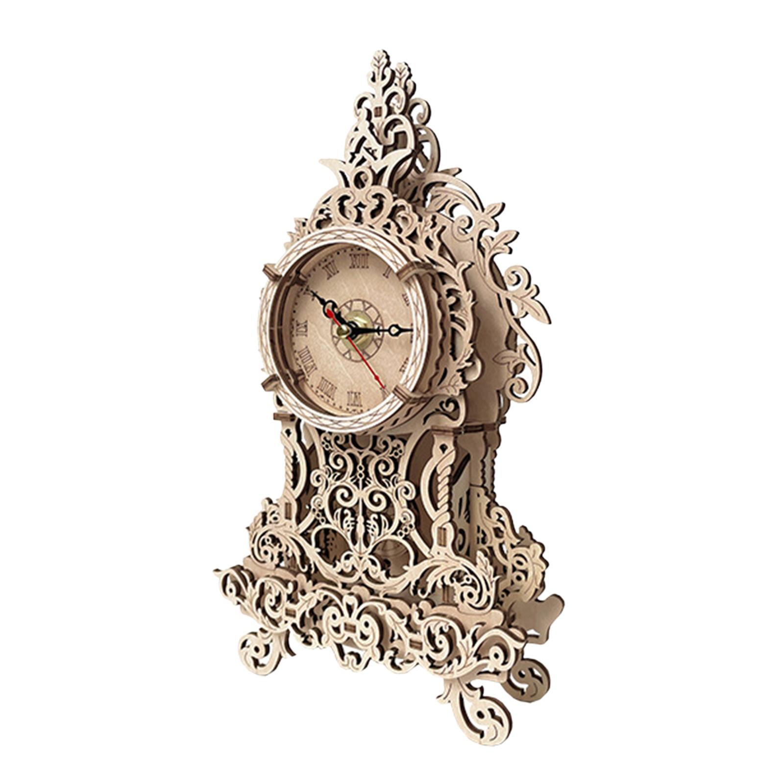 Magideal - Reloj De Rompecabezas De Madera 3d, Reloj Mecánico, Arte De Pared, Juguetes De Rompecabezas, Reloj De Autoensamblaje, Modelo De Construcción, Reloj De