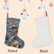 thumbnail image 3 of Hotel Transylvania Tema: Calcetines de Navidad, fino lino blanco para colgar en escaleras y chimenea, decoración navideña para el hogar, regalo de Navidad. 45cm × 32cm, 3 of 5