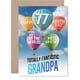 thumbnail image 1 of Tarjeta de felicitación Giftzie Grandpa, 77 cumpleaños, globo aerostático, 1 of 7
