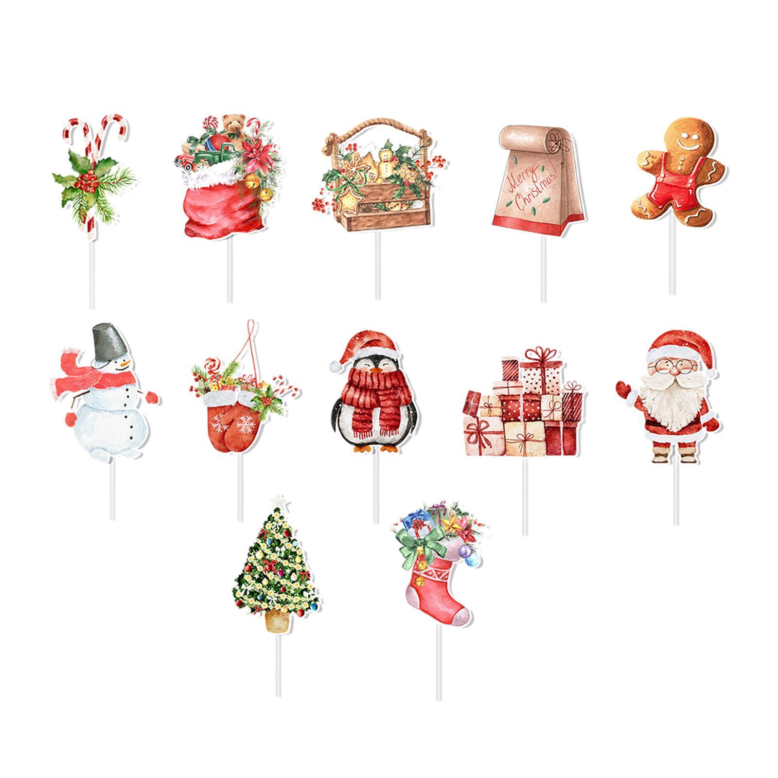 Bothyi - Adornos Para Cupcakes Navideños, Banderines Para Tartas, Decoraciones Para Galletas, Barras, Muffins