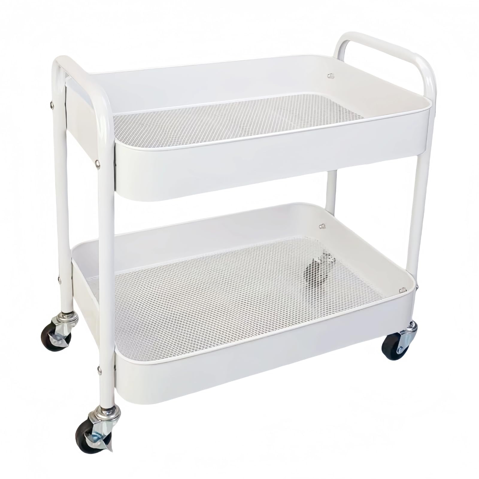 Rolling Cart Liwnyrk De Metal De 2 Niveles Con Ruedas Para Debajo Del Escritorio
