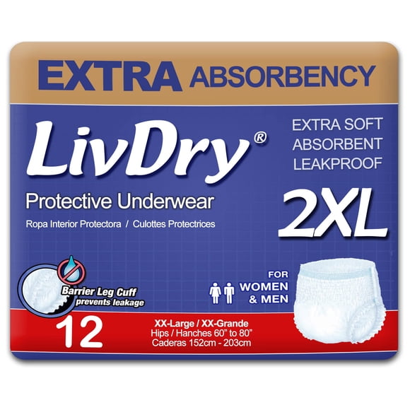 Ropa interior para incontinencia LivDry Adult XXL Extra Absorbency