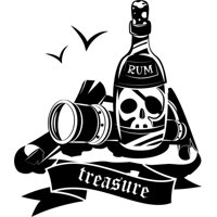 Rienda Libre Graphics - Decomural Pirate Treasure, Rum & Skull Ws-46797