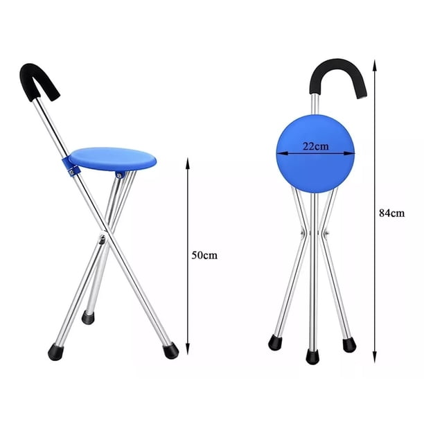 Genérico - Baston Con Asiento Plegable Baston Ortopédico Bastones Piso