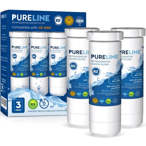 Filtro de agua para refrigerador PURELINE PL-4100, paquete de 3