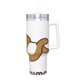 thumbnail image 2 of La Aventura en el Parque Temático de Rilakkuma Vaso aislado de acero inoxidable con asa, diseño temático, regalo para familia, amigos y fans; incluye pajita y encaja en el portavasos estándar, 40 oz, 2 of 6