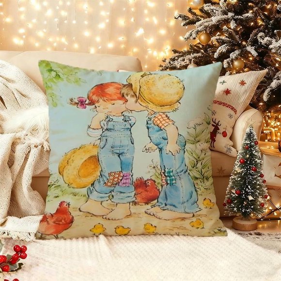 A Hollyhobbie Sarah Kay Design Printed Pillowcase Suitable for Modern Decor on Sofas in Living Rooms And Outdoors It Can Also Be Used As a Decorative Cushion Co