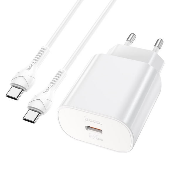Cargador Hoco N22 PD25W cable Tipo C a Tipo C Blanco