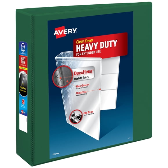 Carpeta de 3 anillas Avery Heavy-Duty View, 2,5 cm, 540 hojas, color verde