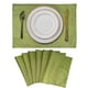 thumbnail image 1 of XmhyTop Juego de 6 Manteletes Individuales Texturizados Clásicos, Resistentes a Manchas, Ideal para Barbacoas y Mesas de Comedor, Estilo E, 48*33cm, Verde A, 1 of 5