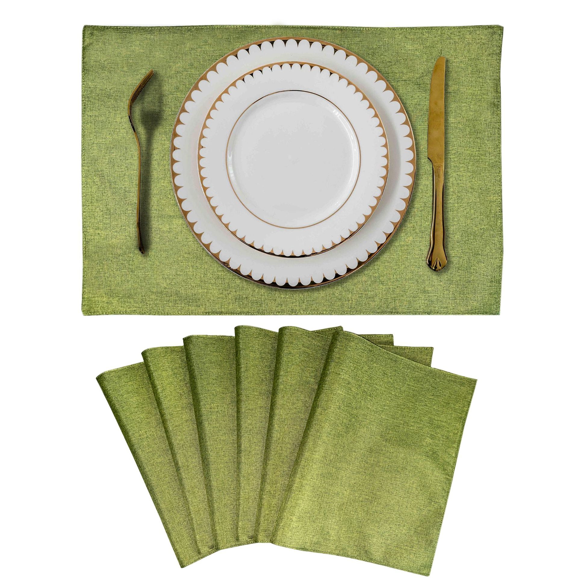 Xmhytop Juego De 6 Manteletes Individuales Texturizados Clásicos, Resistentes A Manchas, Ideal Para Barbacoas Y Mesas De Comedor, Estilo E, 48*33cm, Verde A