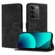 thumbnail image 3 of Funda tipo cartera para Realme 14X 5G con tarjetero, bolsillo para billetes, soporte, cierre magnético y correa para la muñeca, funda tipo folio con textura geométrica negro, 3 of 5