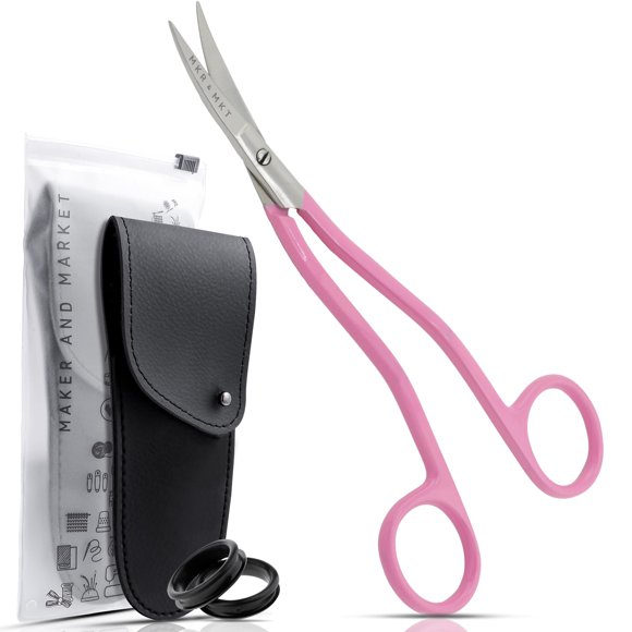 Tijeras MAKER AND MARKET 15 cm Rosa Doble Curvo