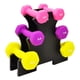 thumbnail image 1 of Juego de mancuernas de neopreno Fitvids de 1 a 2 kg con soporte, 1 of 4