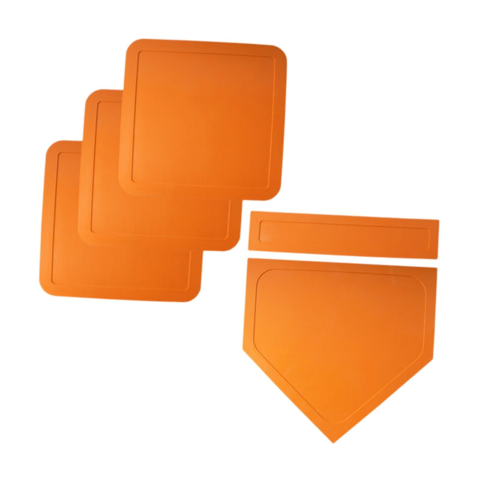 Magideal - Juego De Base De Goma Para Lanzar, Juego De Base De Béisbol Y Sóftbol, Equipo De Práctica De Entrenamiento Para Sóftbol, Uso En Interiores Y Exter Naranja