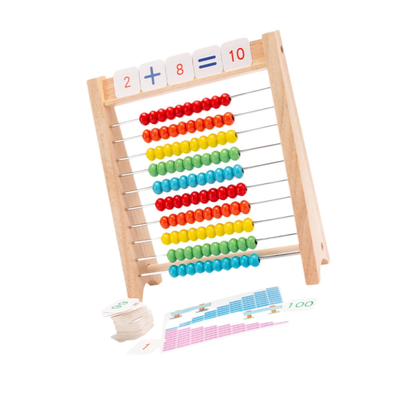 Bothyi - Ábaco De Madera De 10 Filas, Juguete De Aprendizaje De Matemáticas Para Niños En Edad Preescolar, Bebés Y Niños Pequeños