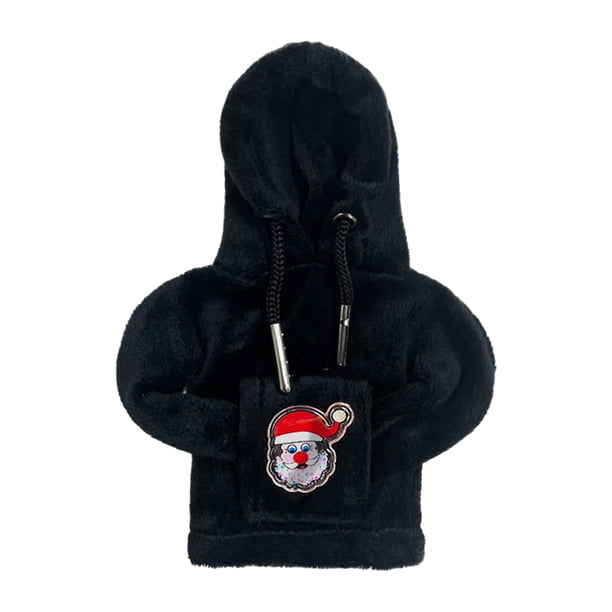Funda de perilla de palanca de cambios automotriz de Navidad, funda con capucha, decoración de Navidad, Protector de engranaje de perilla divertido Cabeza de Papá Noel negro