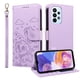 thumbnail image 1 of Funda Cartera para Samsung Galaxy A23 4G/5G Perro Cachorro Grabado con Tarjetas Soporte Correa Morado, 1 of 6