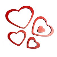 Homeessentials - Stickers De Madera Para Muro Corazones Rojos