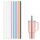 thumbnail image 1 of 8 pajitas de repuesto de color para Owala, sencillas, modernas, reutilizables, de acero inoxidable transparente con purpurina, accesorios para vasos, tazas y vasos., 1 of 5