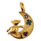 thumbnail image 1 of Dije Luna Y Osito, Circón Colores, Plata925 Enchapado Oro18k Dorado, 1 of 5