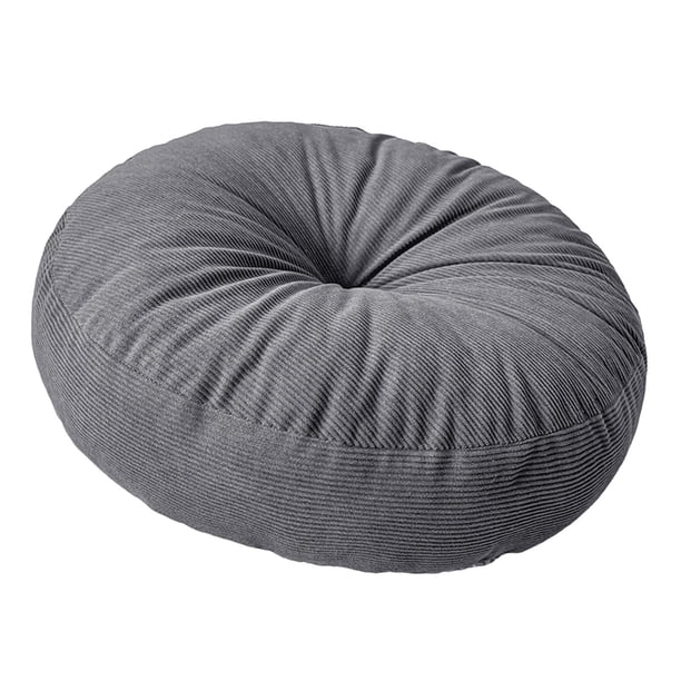 Cojín de suelo redondo que sirve como cómodo cojín de asiento y cojín de meditación. Un tatami resistente de pana para sentarse juntos en la sala de e Gris oscuro