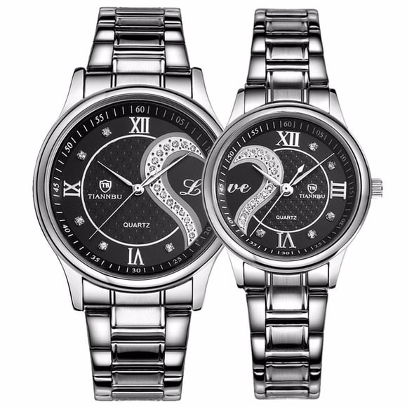 Relojes de pulsera DREAMING Q&P de San Valentín románticos de acero inoxidable para él y para ella fq-102