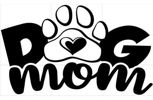 Rienda Libre Graphics - Decomural Dog Mom Paw Heart Dogs Ws-80051